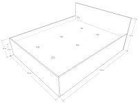200x160. - Ágykeret BL betéttel lábvég nélkül méretrajz